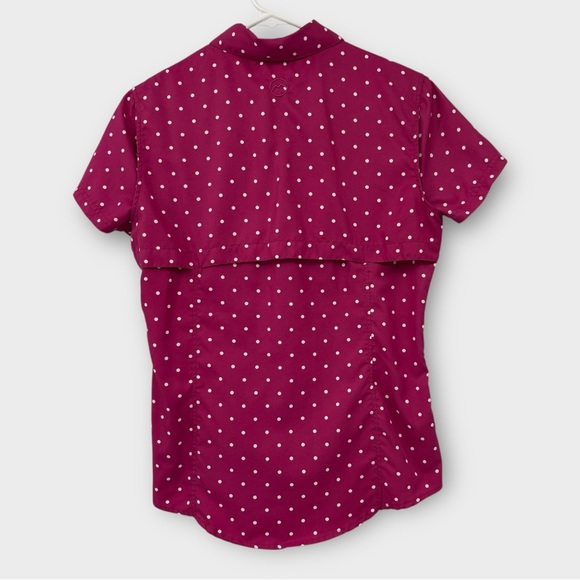 Magellan Fishing Hiking Short Sleeve Button Down Top in Pink Polka Dot Size S - Picture 7 of 7